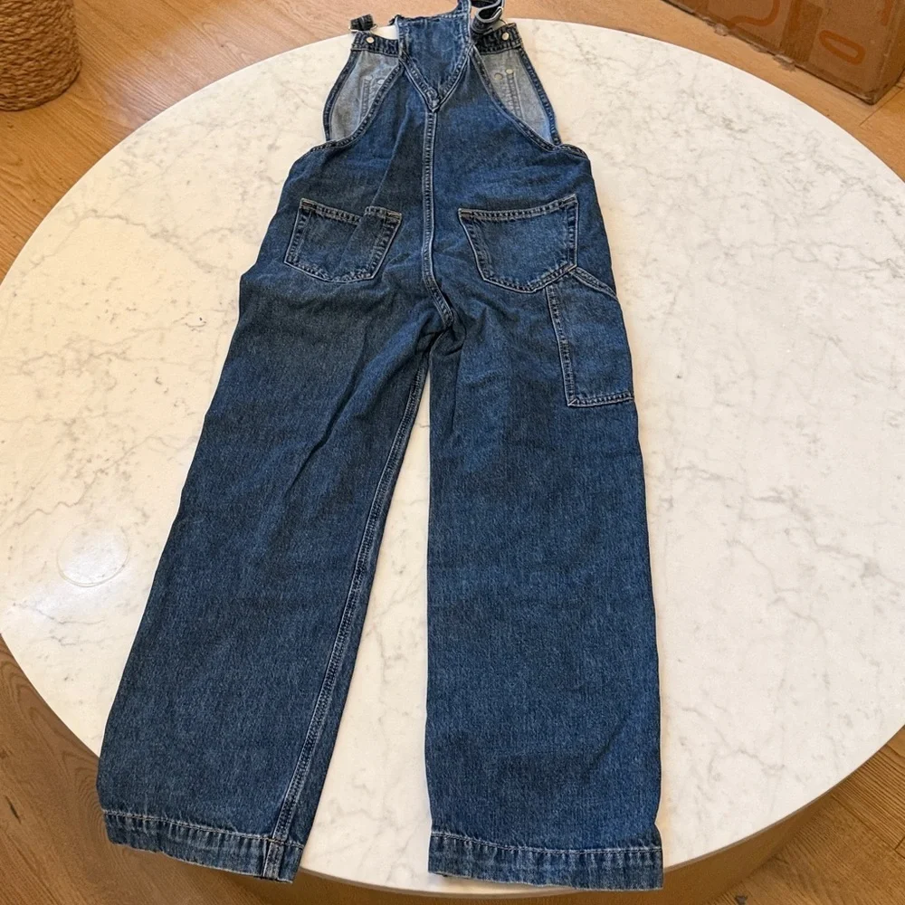 GAP Teen Girls Dark Wash Denim Overalls Adjustable Straps Large